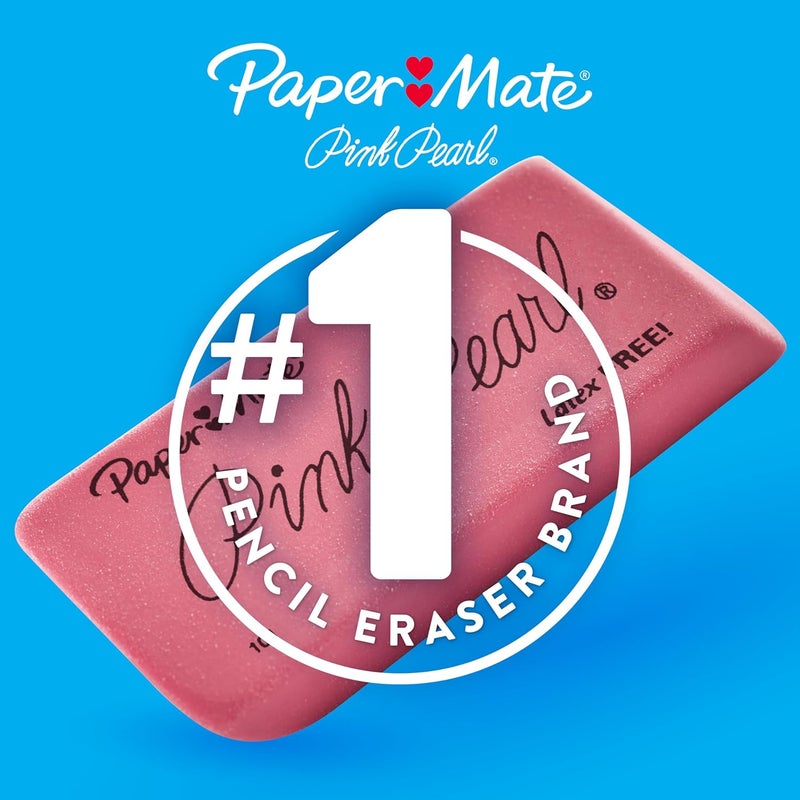 Paper Mate Pink Pearl Erasers, Large, 3 Count - Smudge Resistant and Latex Free - Image 5