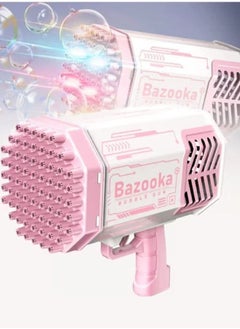 Bazooka Bubble Shooter Gun, 69 Holes Bubble Shooter Machine with Colorful Lights and Bubble Solution for Kids Girls  - Image 1