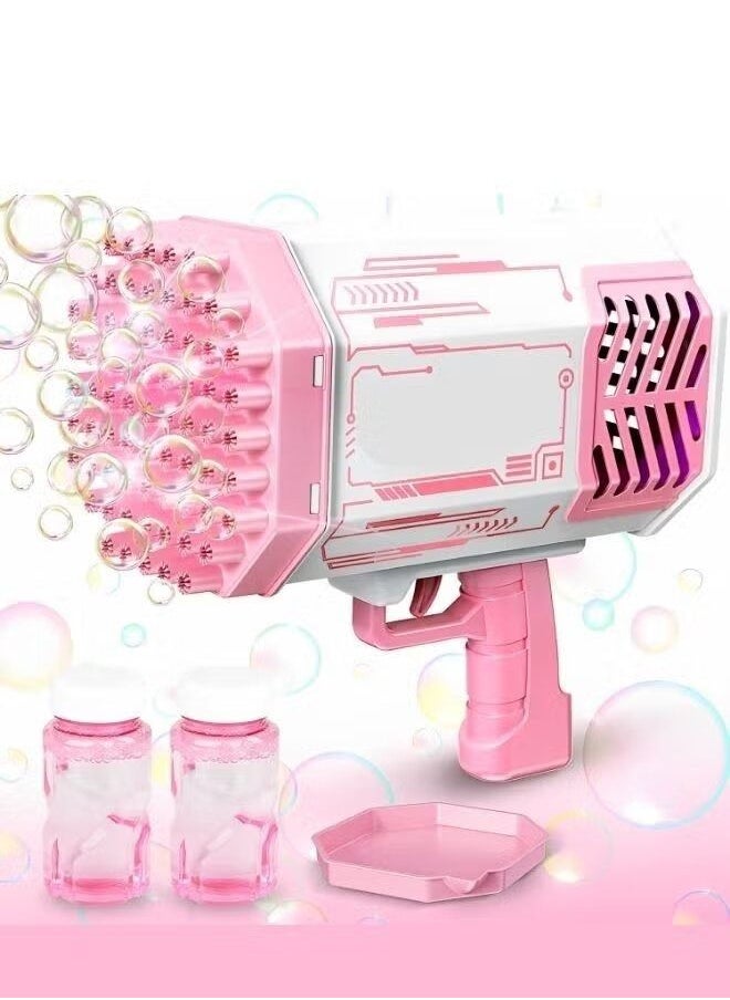Bazooka - Bubble Shooter Gun, 69 Holes Bubble Shooter Machine with Colorful Lights and Bubble Solution for Kids Girls - Image 1