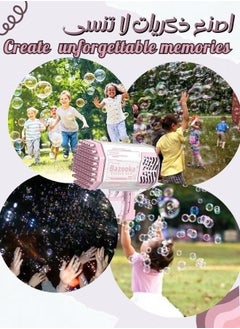Bazooka Bubble Shooter Gun, 69 Holes Bubble Shooter Machine with Colorful Lights and Bubble Solution for Kids Girls  - Image 5
