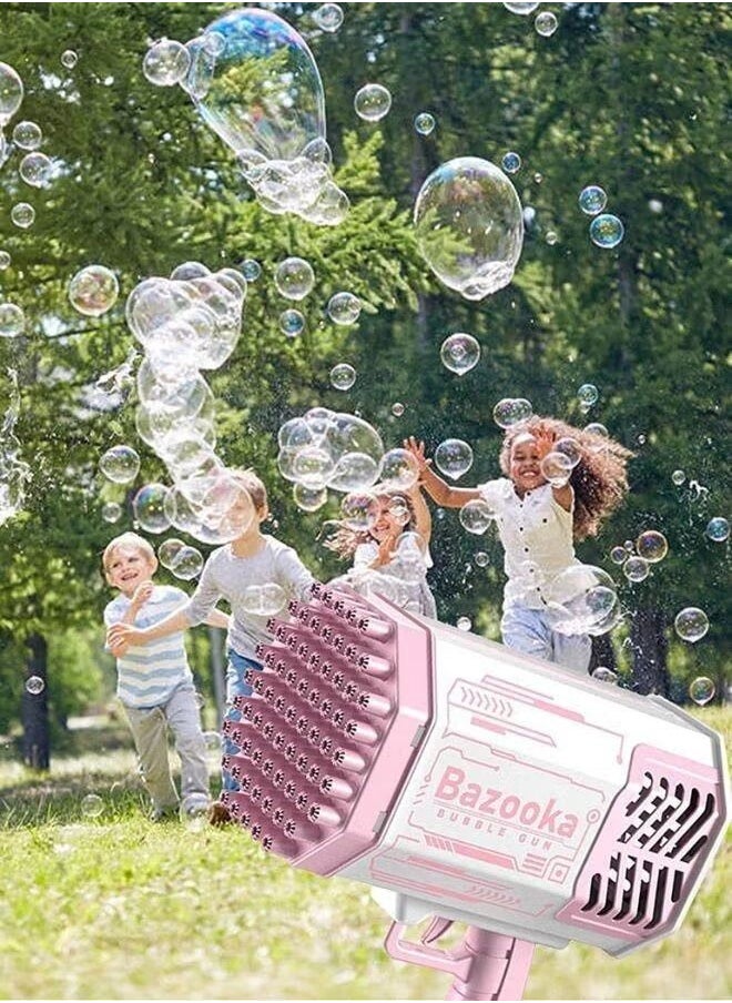 Bazooka - Bubble Shooter Gun, 69 Holes Bubble Shooter Machine with Colorful Lights and Bubble Solution for Kids Girls - Image 1