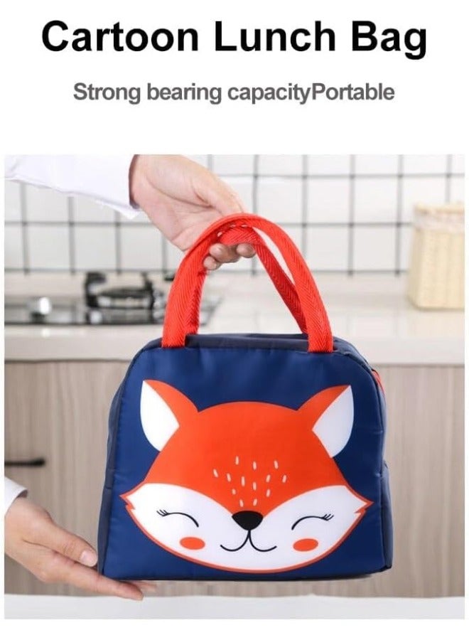 Kids Lunch Bag, Cute Cartoon Large Capacity Waterproof Portable Insulated Lunch Bag, High Quality Oxford Cloth - (Random Style) - Image 2