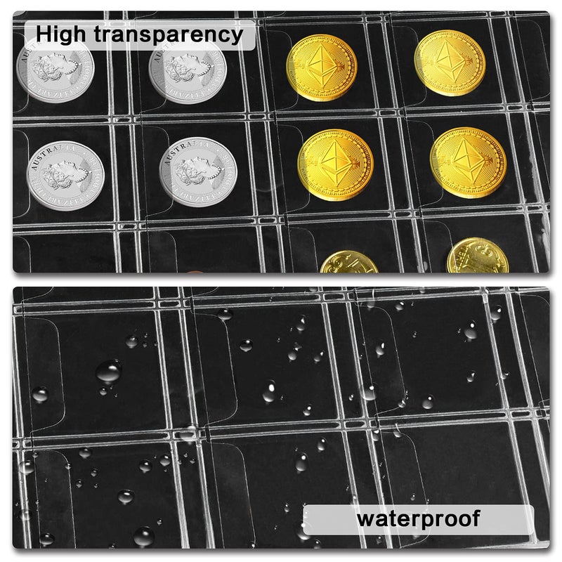 ANKHOH 12 Sheets Coin Collection Pages, Coins Pocket Page with 240 Pockets, Coin Binder Inserts Sleeves with Standard 9 Hole for Coin Album. Storage Holder for Currency, Stamp and Other Supplies (20 Pockets) - Image 4