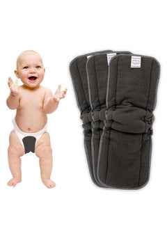 BEMBIKA 5 Layer Bamboo Charcoal Inserts With Gussets Liners Natures Cloth Diaper Liner Wetfree Reusable Washable Cotton Diaper Nappy Inserts For Baby Cloth Diapers (Set Of 3)  - Image 1