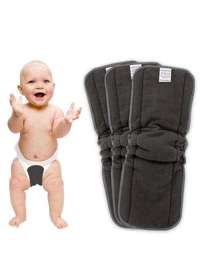 BEMBIKA - 5 Layer Bamboo Charcoal Inserts With Gussets Liners Natures Cloth Diaper Liner Wetfree Reusable Washable Cotton Diaper Nappy Inserts For Baby Cloth Diapers (Set Of 3) - Image 1