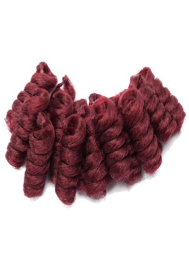 S-noilite [5 packs] Jamaican Bounce Jumpy Wand Synthetic Kenzie Curl 20 Roots/Pack Braiding Hair Extension (10inch, Burgundy) - Image 3