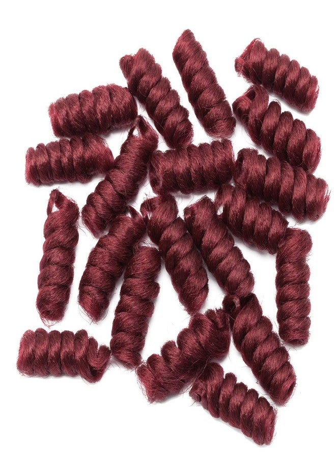 S-noilite [5 packs] Jamaican Bounce Jumpy Wand Synthetic Kenzie Curl 20 Roots/Pack Braiding Hair Extension (10inch, Burgundy) - Image 4