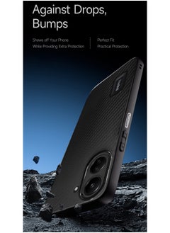 Wtech Soft Liquid Silicone Carbon Fiber Texture Case Cover For Xiaomi Redmi 13C 4G 2023 / Xiaomi Poco C65 4G 2023 Black  - Image 4