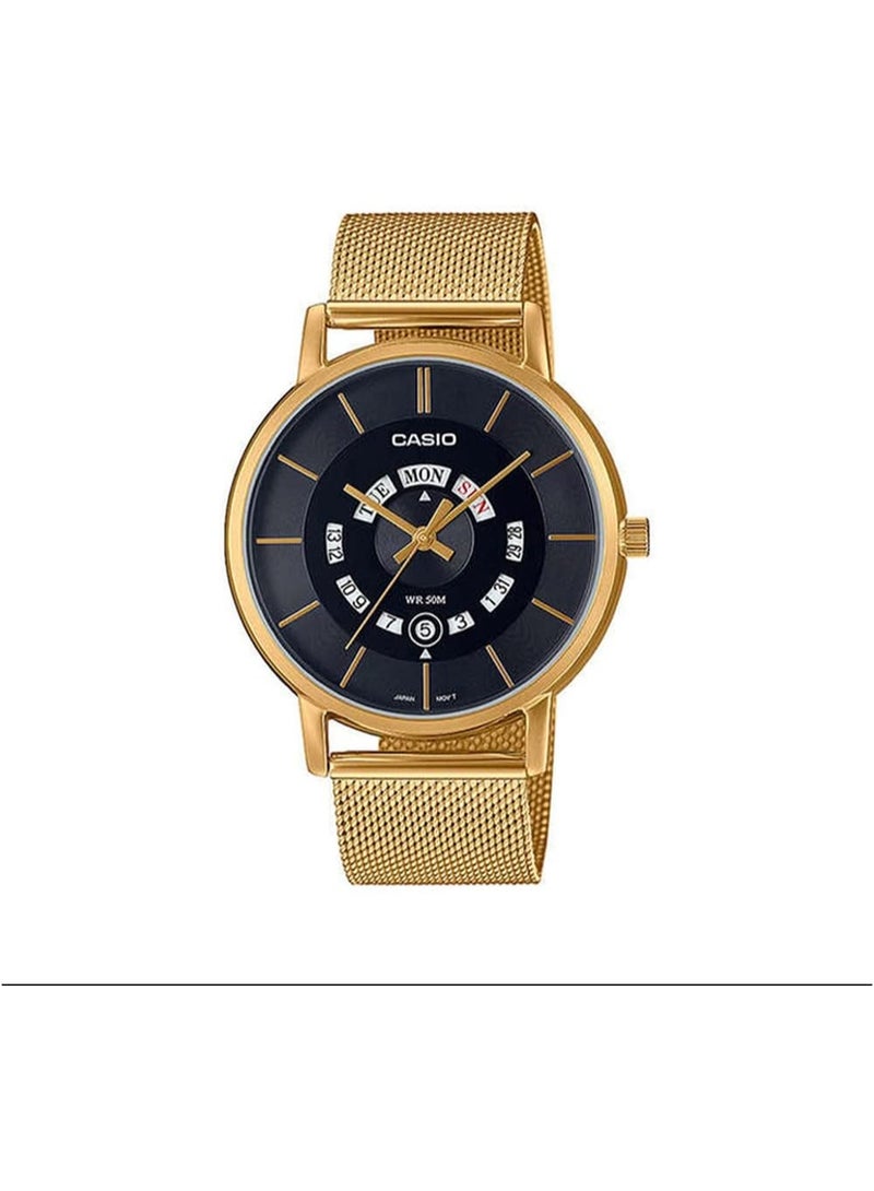Casio Men's Watch - MTP-B135MG-1AVDF Black Dial, Gold Band - Image 1