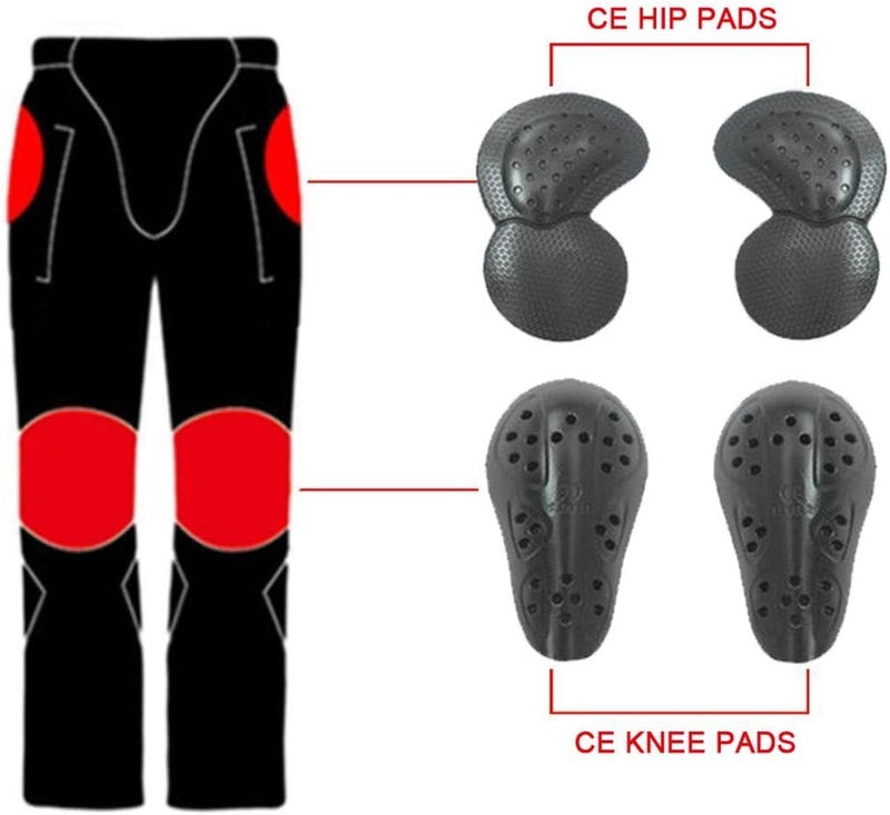 VNFOX Men's Motorcycle Riding Pants with Knee and Hip Armor Pads - Army Green, XL - Image 5