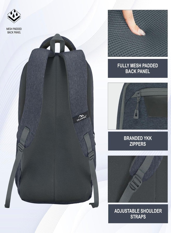 TRAWOC 30L Laptop Backpack TPB04 | Office & Travel Bag with 16-Inch Laptop Compartment, USB Charging Port & 3-Year Warranty -Ash teal - Image 4