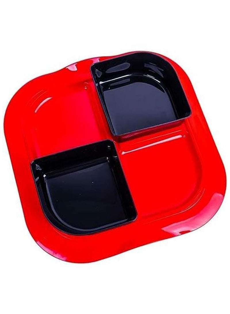 أم بي طقم علب تخزين طعام بلاستيك مقسمة باربع فتحات واغطية للوجبات الخفيفة قد يتغير اللون - Image 3