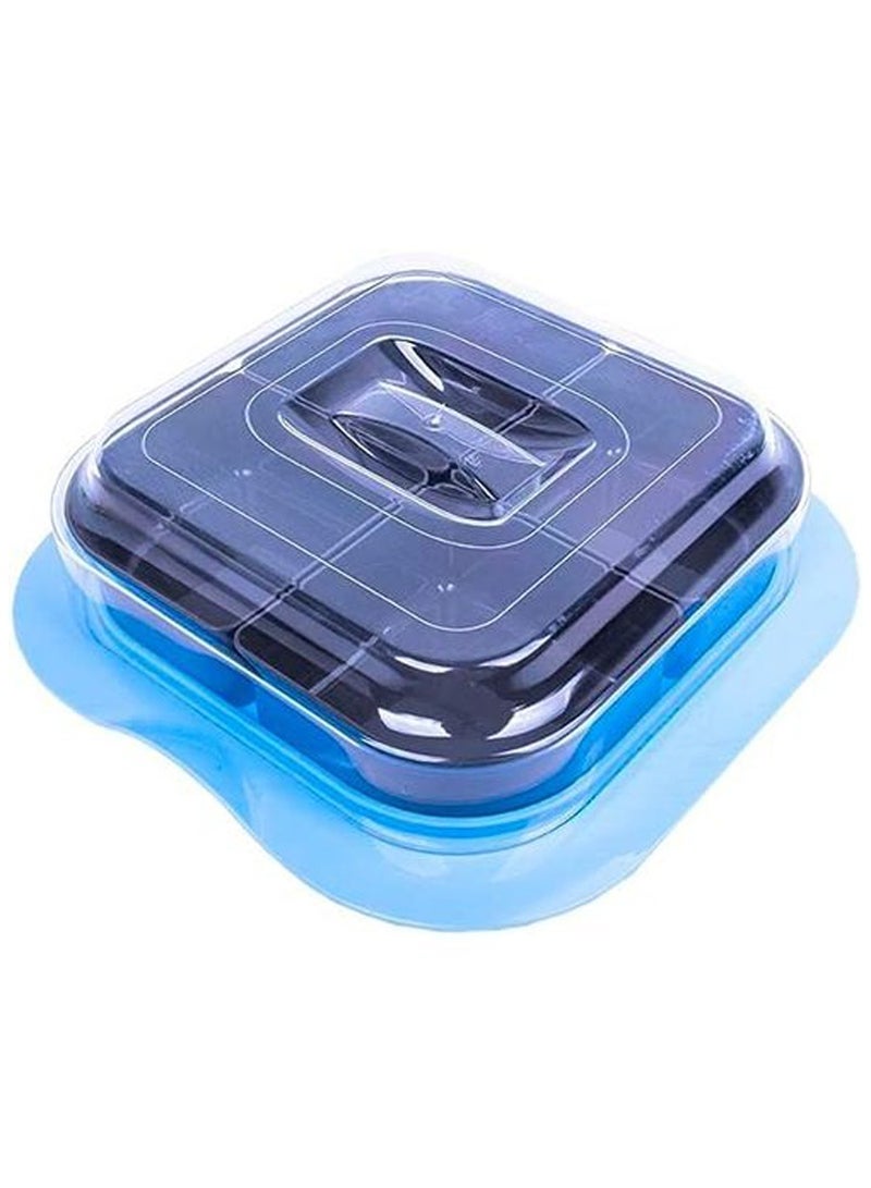 أم بي طقم علب تخزين طعام بلاستيك مقسمة باربع فتحات واغطية للوجبات الخفيفة قد يتغير اللون - Image 4