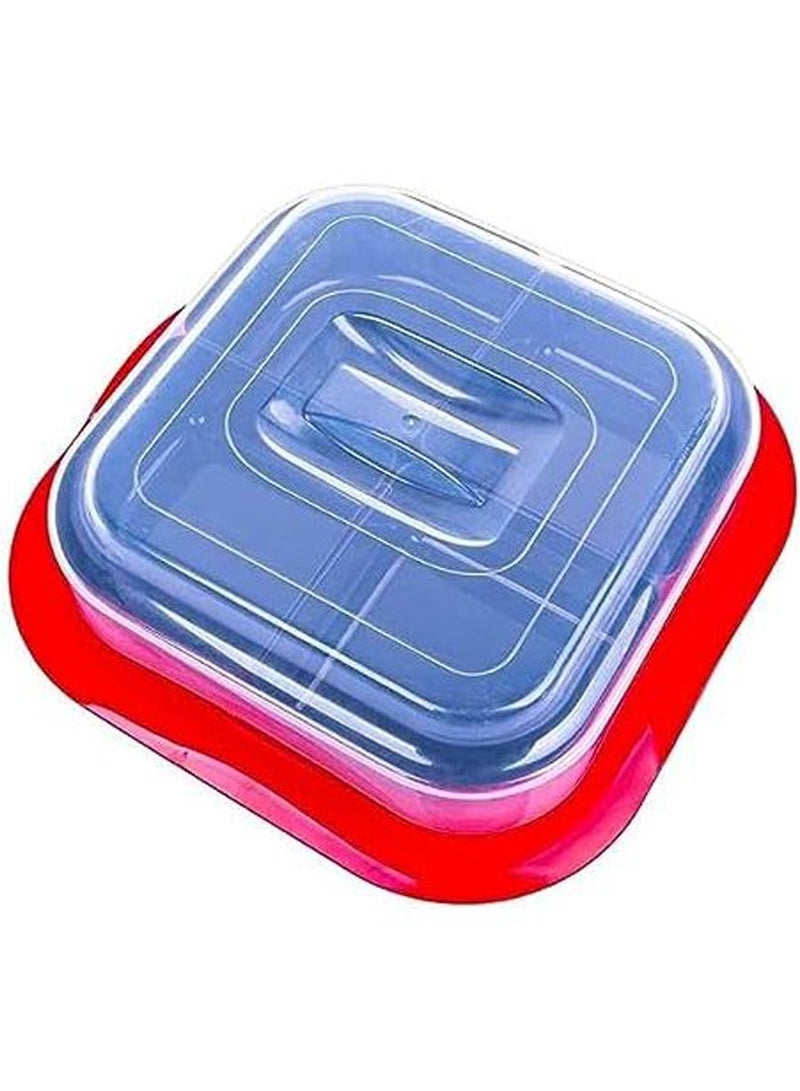 أم بي طقم علب تخزين طعام بلاستيك مقسمة باربع فتحات واغطية للوجبات الخفيفة قد يتغير اللون - Image 5