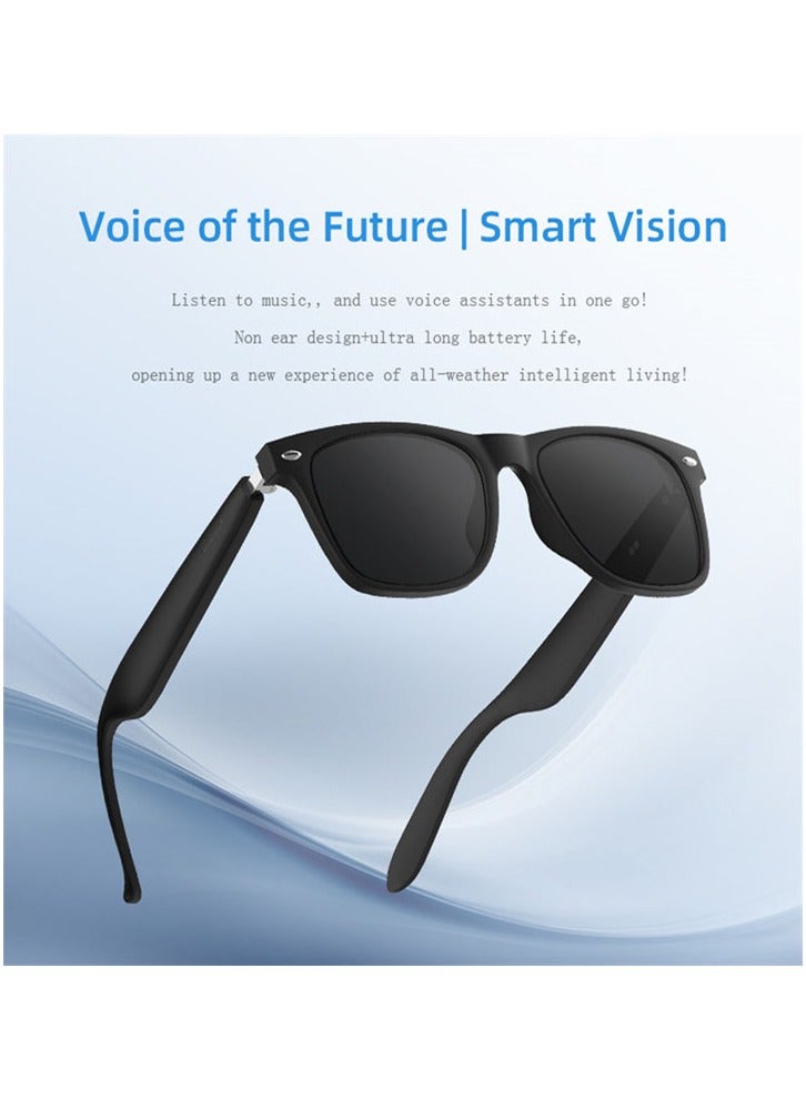 Hyundai Smart Bluetooth Glasses - Polarized Sunglasses with Athletic Outdoor Sports UV Protection, Smart AI Translation Glasses with Headphones and Speaker, Voice Control, Translation into 144 languages, AI Chat, Music, AI Assistant, etc - Black - Image 2