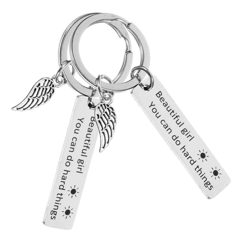 2pcs Wings Charms Keychains Metal Motivational Inspirational Keychains - Image 1