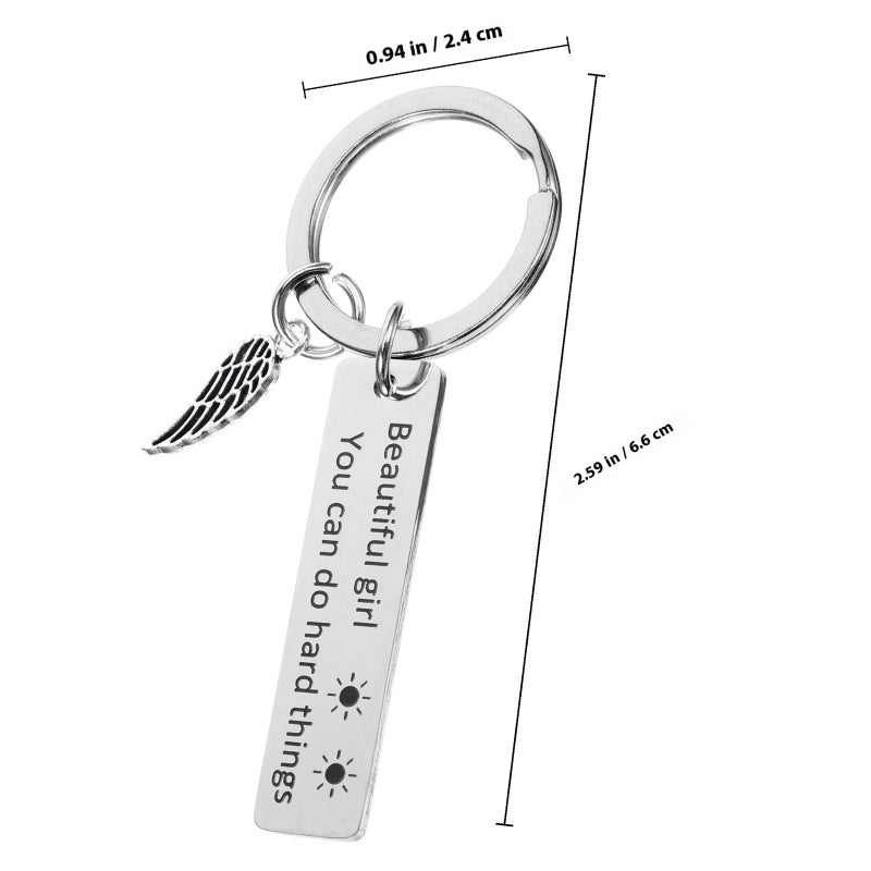 2pcs Wings Charms Keychains Metal Motivational Inspirational Keychains - Image 2