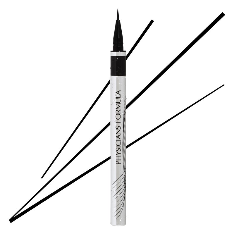 Physicians Formula Eye Booster Super Slim Liquid Eyeliner, Waterproof Precision with a Lash-Boosting Complex, Natural Finish, & Sensitive Skin Approved, Cruelty-Free & Vegan -Ultra Black - Image 1