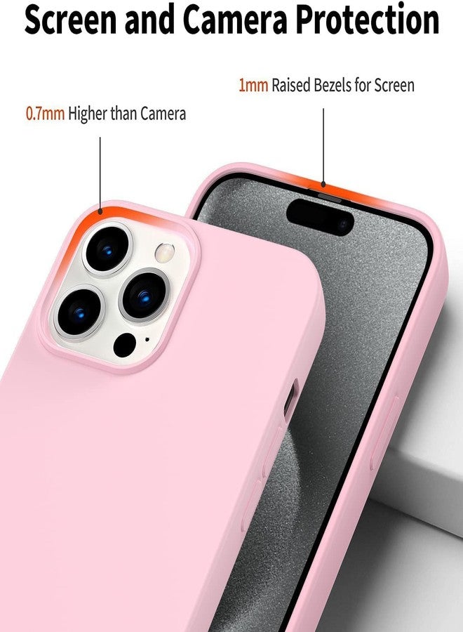 Amytor جراب Amytor مصمم خصيصًا لهاتف iPhone 15 Pro Max، جراب سيليكون فائق النحافة ومقاوم للصدمات مع بطانة ناعمة من الألياف الدقيقة المضادة للخدش، [حماية معززة للكاميرا] جراب هاتف (وردي) - Image 3