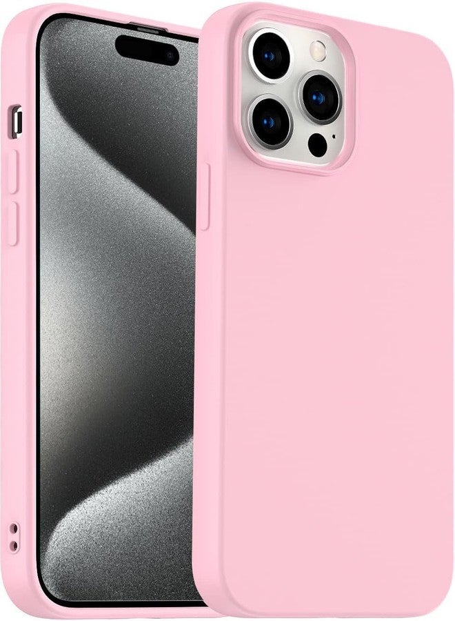 Amytor جراب Amytor مصمم خصيصًا لهاتف iPhone 15 Pro Max، جراب سيليكون فائق النحافة ومقاوم للصدمات مع بطانة ناعمة من الألياف الدقيقة المضادة للخدش، [حماية معززة للكاميرا] جراب هاتف (وردي) - Image 1