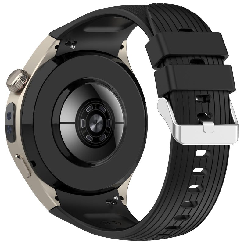 erorex For Huawei Watch 5 46Mm Vertical Solid Color Silicone Watch Band(Black) - Image 2