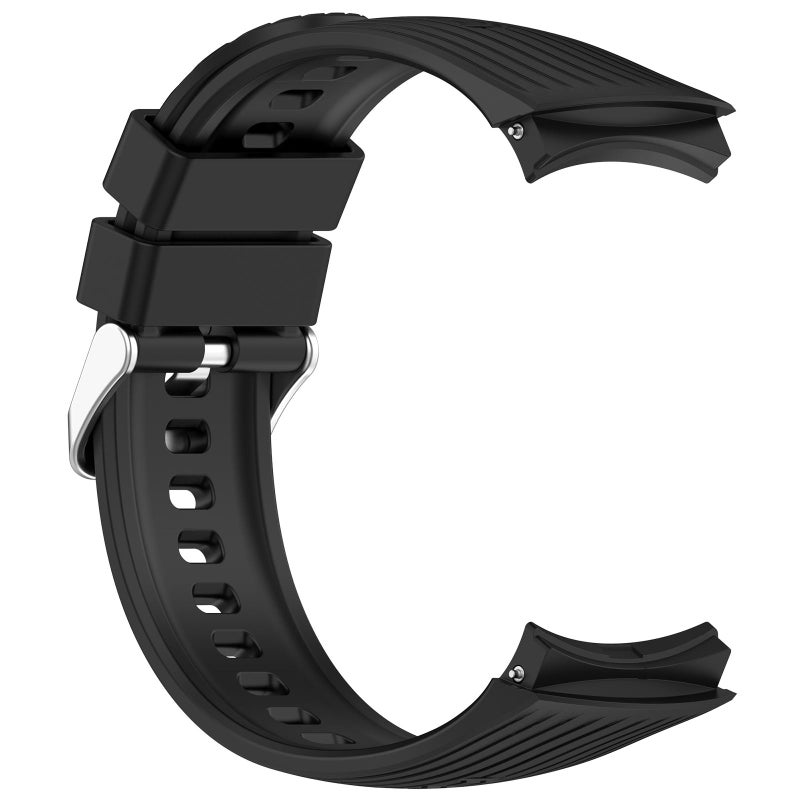 erorex For Huawei Watch 5 46Mm Vertical Solid Color Silicone Watch Band(Black) - Image 4