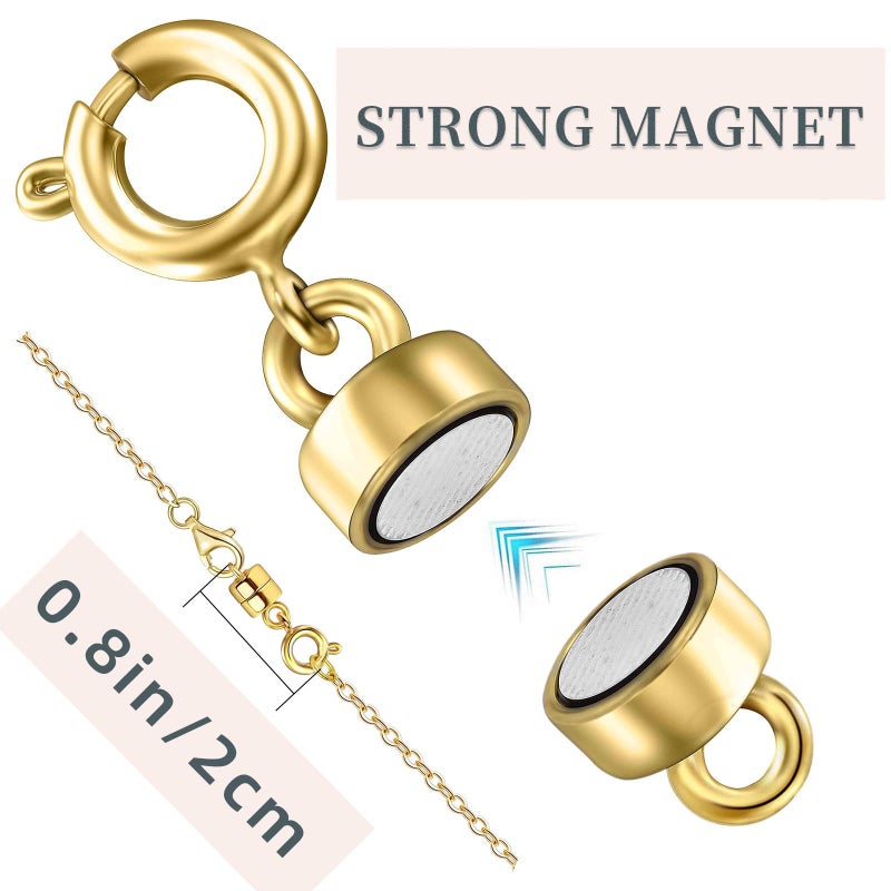 Ofiuny Magnetic Clasps for Necklaces Strong Magnetic Necklace Clasps and Closures, 14K Gold and Silver Bracelet Converter for Women - Image 5