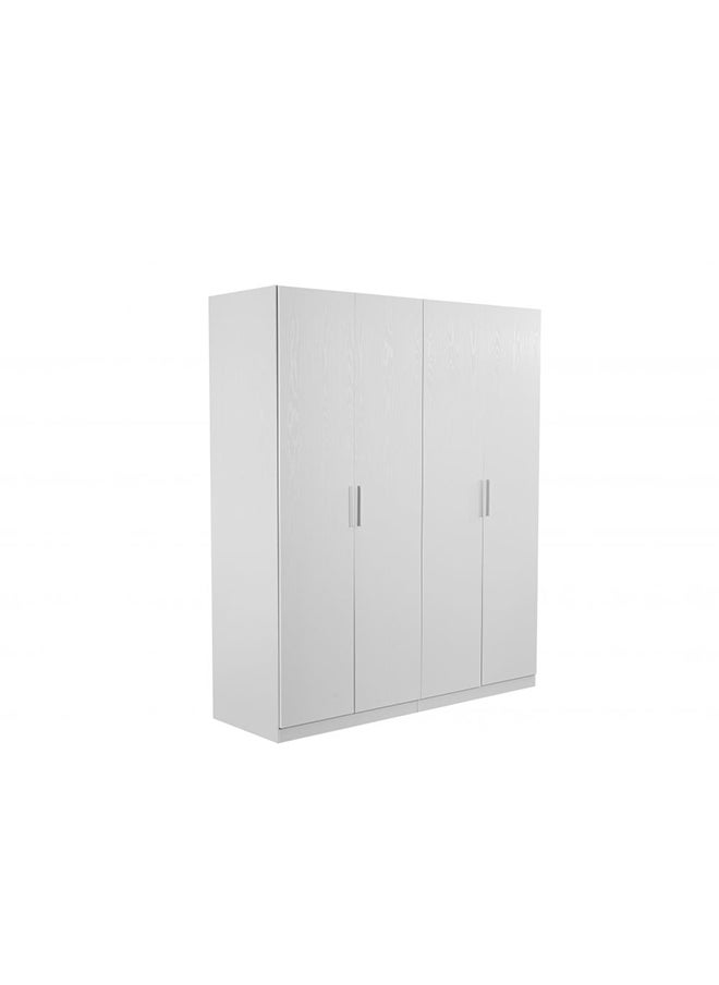DANUBE HOME Thomas 4 Door Wardrobe Extra Sturdy Closet, Clothes Storage Cupboard Modern Design Space Saving Cabinet For Bedroom L 181.6 x W 59.5 x H 216 cm White  - Image 1