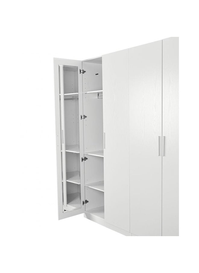 DANUBE HOME Thomas 4 Door Wardrobe Extra Sturdy Closet, Clothes Storage Cupboard Modern Design Space Saving Cabinet For Bedroom L 181.6 x W 59.5 x H 216 cm White  - Image 4