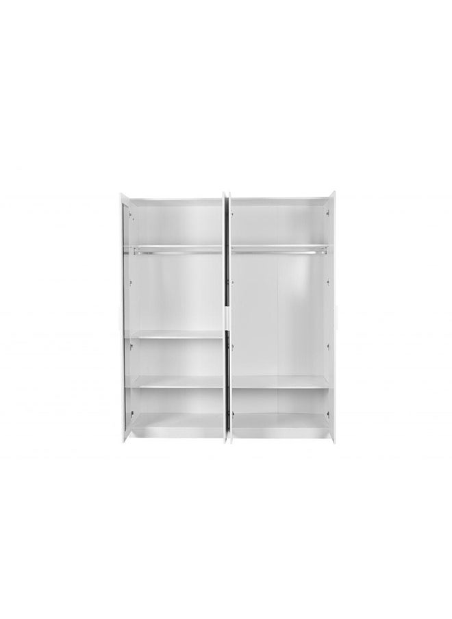 DANUBE HOME Thomas 4 Door Wardrobe Extra Sturdy Closet, Clothes Storage Cupboard Modern Design Space Saving Cabinet For Bedroom L 181.6 x W 59.5 x H 216 cm White  - Image 3
