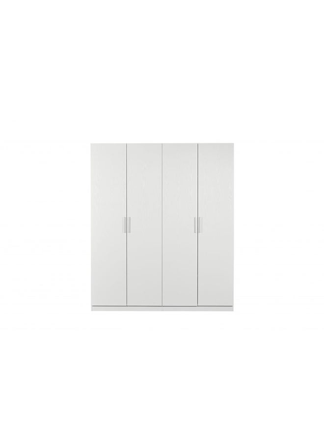 DANUBE HOME Thomas 4 Door Wardrobe Extra Sturdy Closet, Clothes Storage Cupboard Modern Design Space Saving Cabinet For Bedroom L 181.6 x W 59.5 x H 216 cm White  - Image 2