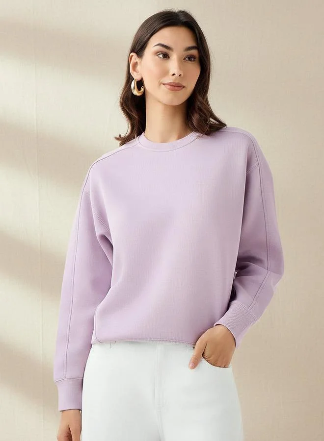 Splash FAV Relaxed Fit Sweatshirt with Cut and Sew