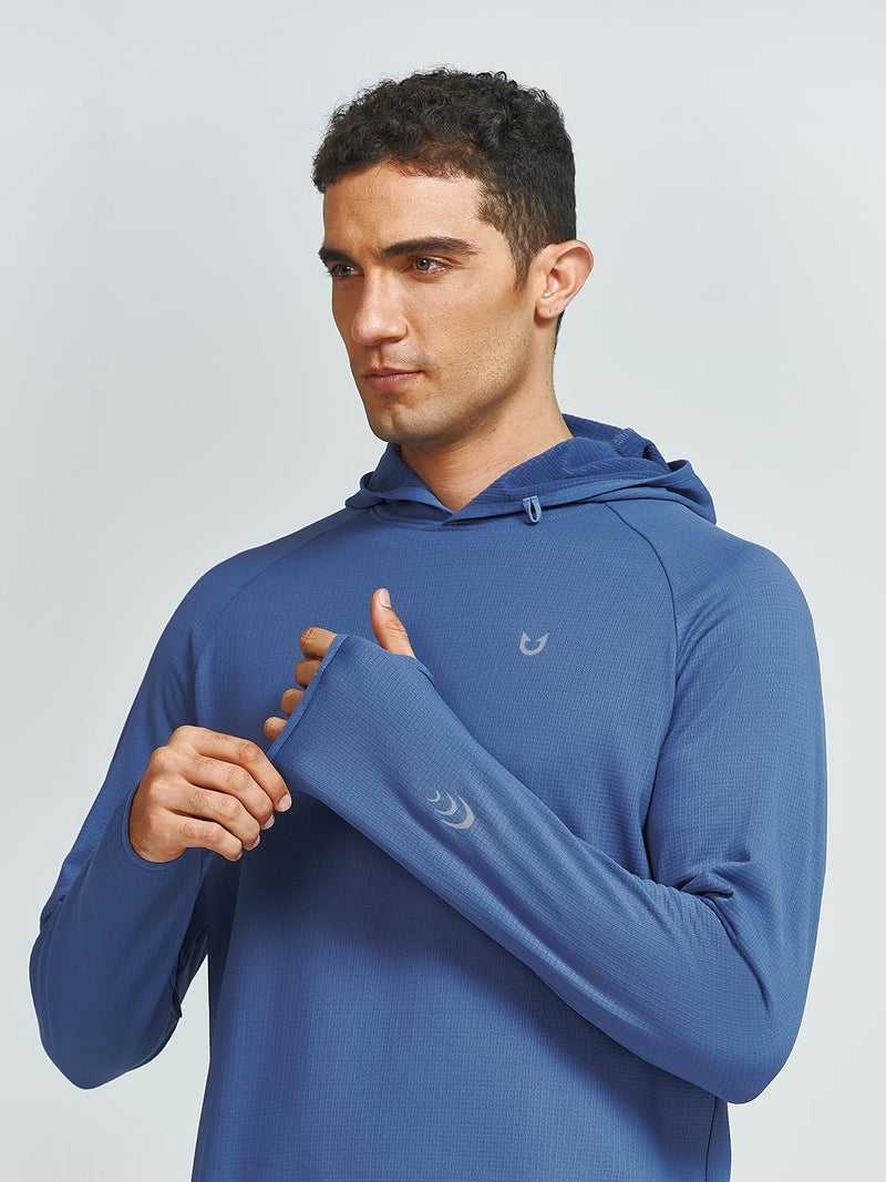 NORTHYARD Men's Running Hoodie Lightweight Fleece Workout Pullover Long Sleeve Cold Weather Hooded Sweatshirts Athletic Gym DUSTYBLUE 2XL - Image 3