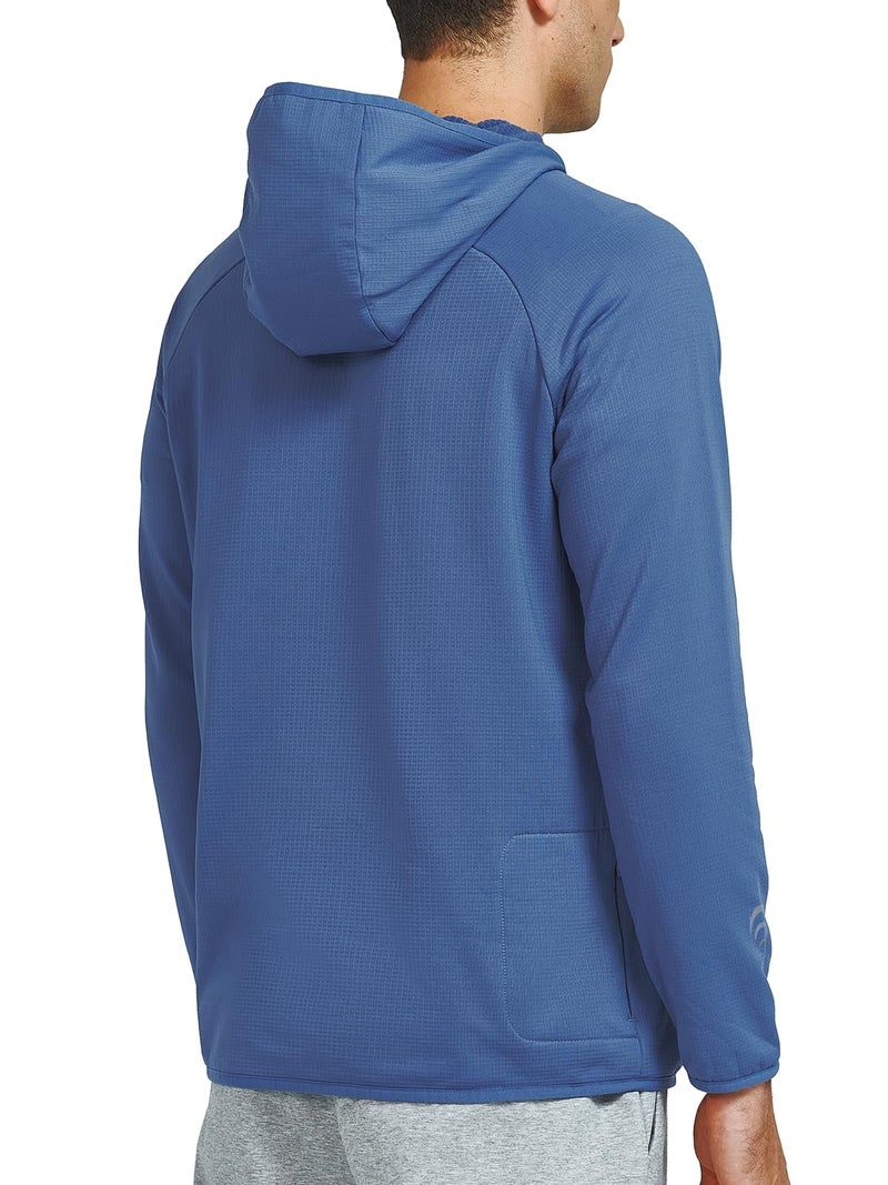NORTHYARD Men's Running Hoodie Lightweight Fleece Workout Pullover Long Sleeve Cold Weather Hooded Sweatshirts Athletic Gym DUSTYBLUE 2XL - Image 4