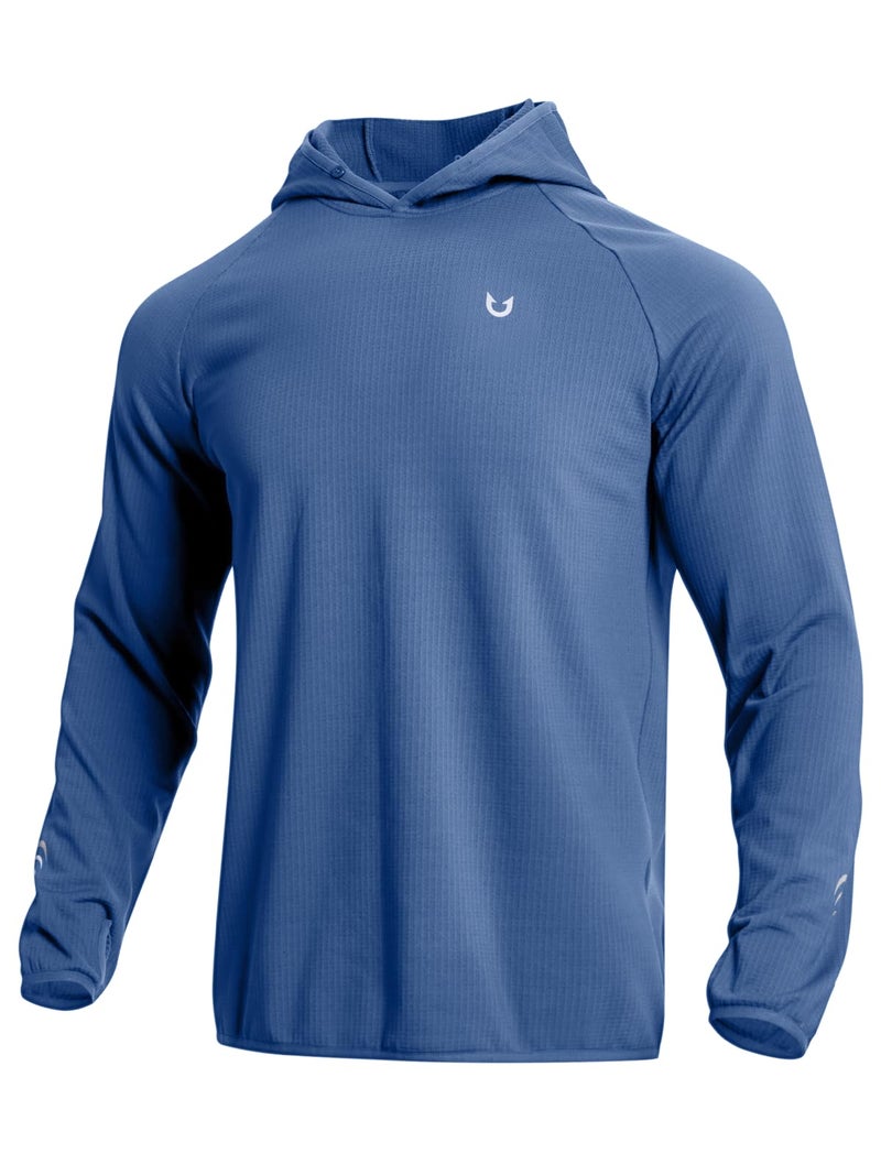 NORTHYARD Men's Running Hoodie Lightweight Fleece Workout Pullover Long Sleeve Cold Weather Hooded Sweatshirts Athletic Gym DUSTYBLUE 2XL - Image 1