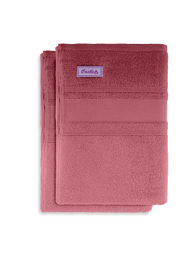 BYFT Home Castle (Pink) Premium Cotton Bath Sheet (90 X 180 Cm-Set Of 2) Highly Absorbent, High Quality Bath Linen With Diamond Dobby 550 Gsm - Image 5