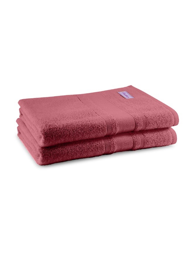 BYFT Home Castle (Pink) Premium Cotton Bath Sheet (90 X 180 Cm-Set Of 2) Highly Absorbent, High Quality Bath Linen With Diamond Dobby 550 Gsm - Image 4