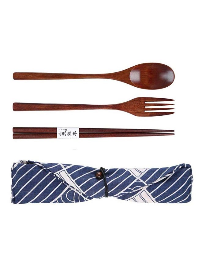 SOWUGI - Wooden Spoon Chopsticks Fork Sets Dinnerware Combinations Chopsticks and Spoons Fork Set - Image 1