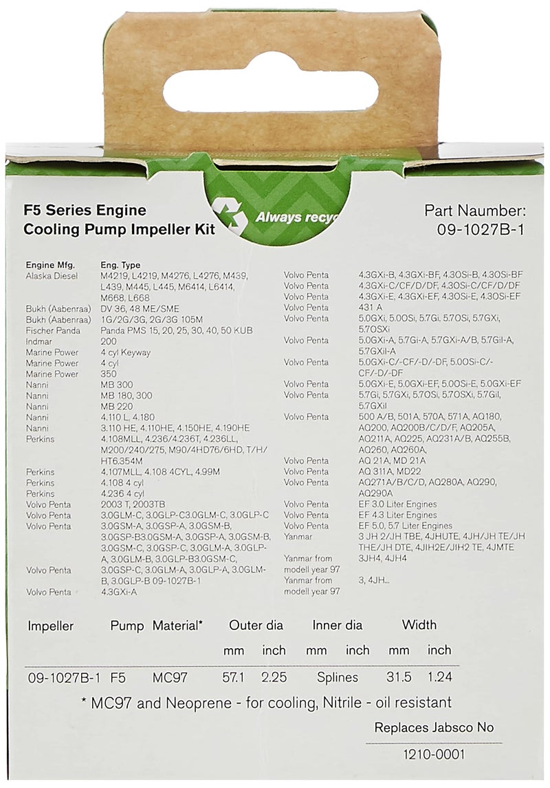 Johnson Pump مضخة جونسون 09-1027B-1 المكره 09-1027B-1 لمضخة F5 - Image 2