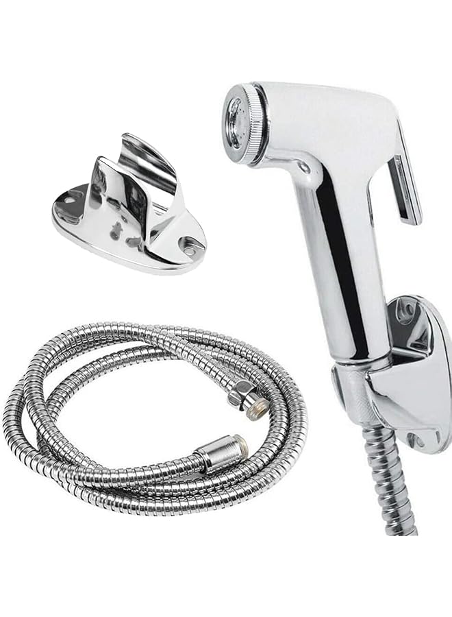 The Bros Bidet Sprayer for Toilet-Adjustable Water Pressure Control with Bidet Hose, Toilet Shattaf Adapter Spray Handheld Bidet Shower Head Wall Bracket Hose Kit | 1.2M | - Image 1