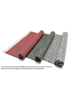 H2H H2H House2Home Cotton Door Mats, 60x90cm (Medium) Mixed Colors, Geometric Design | 2x3Ft - 1unit (Any Color)  - Image 4