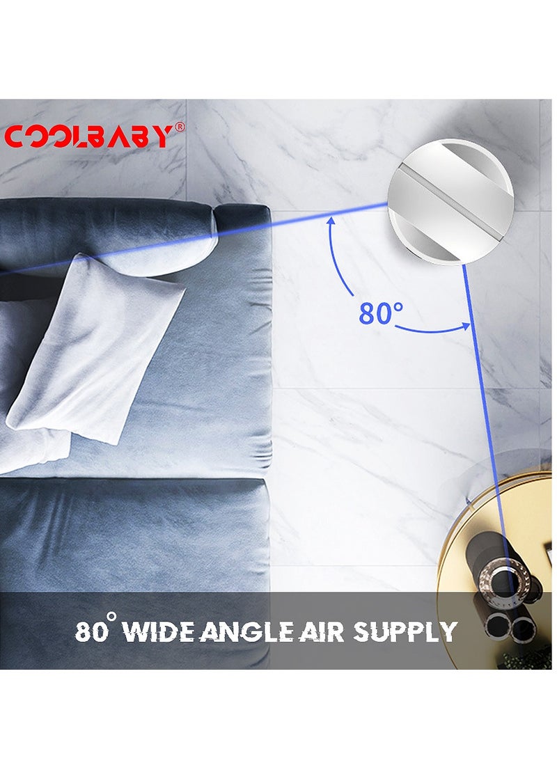 Cool Baby Coolbaby Coolbabyadjustable Bladeless Fan Ultra Quiet Air Purification Tower Fan Remote Control Cyclewhite, silver  - Image 4