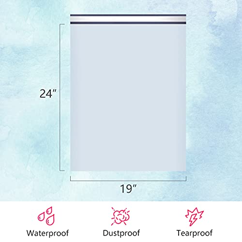 UCGOU Poly Mailers 19x24 Inch White 100 Pack Extra Large Shipping Bags Strong Thick Mailing Envelopes Self Seal Adhesive Waterproof and Tear Proof Boutique Postal for Clothing Quilt and More - Image 2