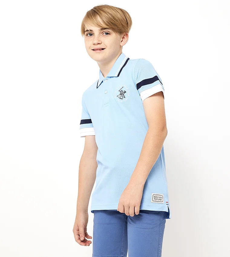 BEVERLY HILLS POLO CLUB Logo Embroidered Short Sleeves Polo T-Shirt