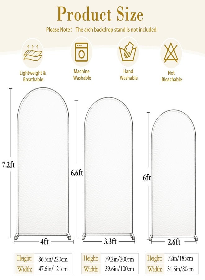 Suppromo Ivory Arch Covers 3 Set - 6FT, 6.6FT, 7.2FT Ivory Arch Backdrop Cover Spandex Wedding Arch Stand Covers for Bridal Shower Wedding Baby Shower Birthday Party Banquet Photo Background Decorations - Image 5