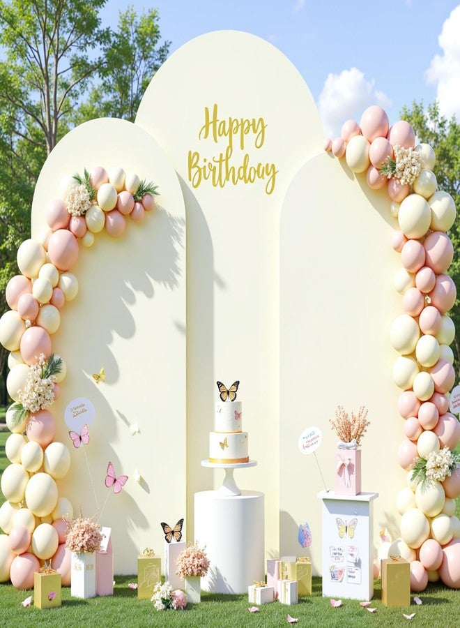 Suppromo Ivory Arch Covers 3 Set - 6FT, 6.6FT, 7.2FT Ivory Arch Backdrop Cover Spandex Wedding Arch Stand Covers for Bridal Shower Wedding Baby Shower Birthday Party Banquet Photo Background Decorations - Image 4