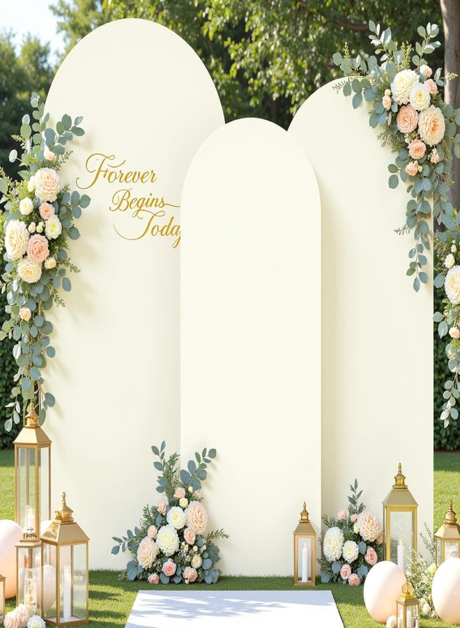Suppromo Ivory Arch Covers 3 Set - 6FT, 6.6FT, 7.2FT Ivory Arch Backdrop Cover Spandex Wedding Arch Stand Covers for Bridal Shower Wedding Baby Shower Birthday Party Banquet Photo Background Decorations - Image 1