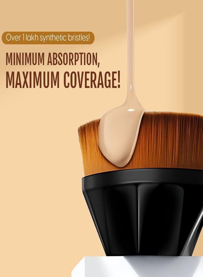 Matra Foundation Brush with Travel Case - Magic Diamond Face Makeup Brush with Soft Dense Bristles & Petal Shape - Flat Top Kabuki Hexagon Blending Brush for Liquid, Cream, Powder & Blush Cosmetics - Image 3