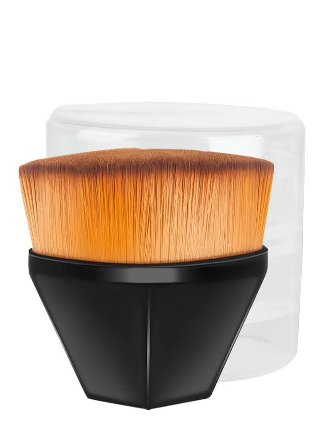 Matra Foundation Brush with Travel Case - Magic Diamond Face Makeup Brush with Soft Dense Bristles & Petal Shape - Flat Top Kabuki Hexagon Blending Brush for Liquid, Cream, Powder & Blush Cosmetics - Image 1
