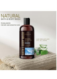The Crown Choice Natural Body Wash for Women, Men & Kids - Fragrance Free Body Wash - 12oz pH 5.5-Best pH Balance-Liquid Soap for All Skin Types-Moisturizing Sulfate & Chemical Free Shower / Bath Liquid Gel (2 PK)  - Image 3